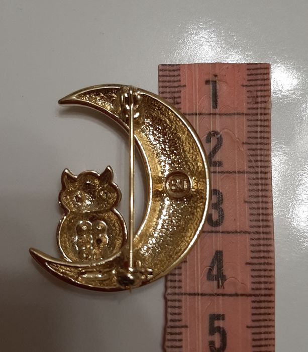 Винтажная брожь в виде совы эмаль