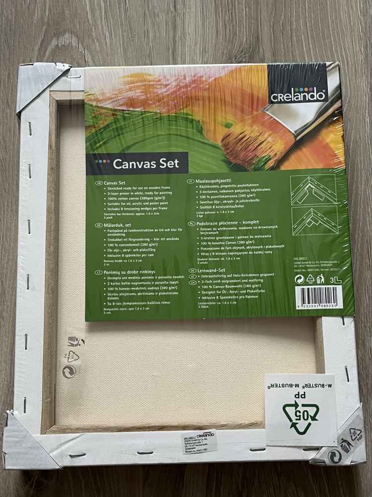 Crelando Canvas set  3 pack 25 x 30 cm podobrazie płócienne NOWE