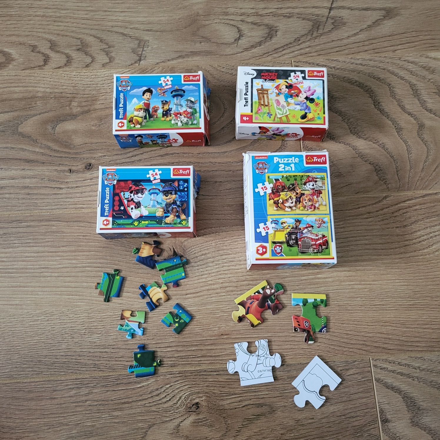 Zestaw puzzli Trefl, 4 szt. Psi Patrol i Mickey Mouse