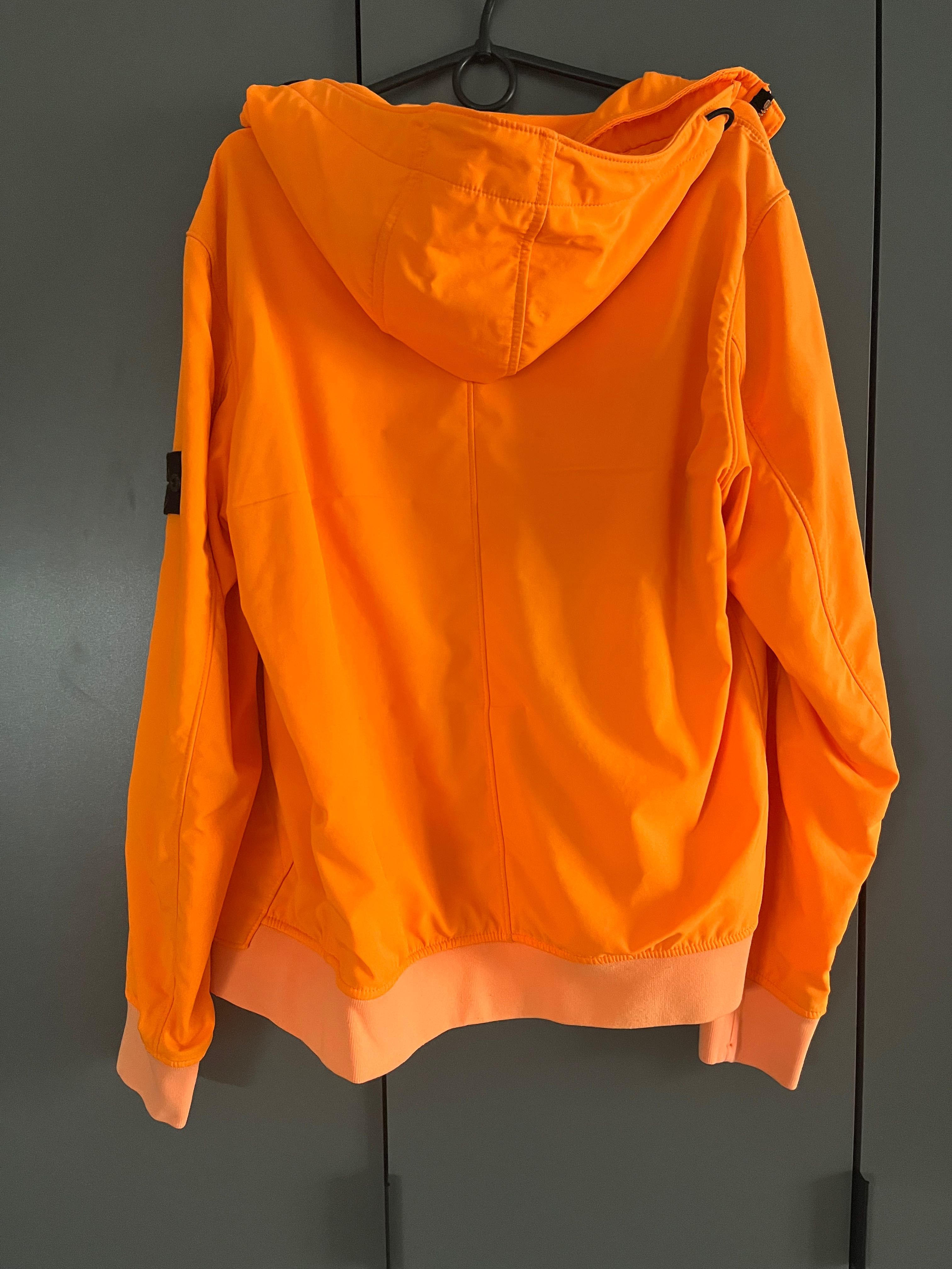STONE ISLAND Light Soft Shell-R Hooded Jacket Size L Orange