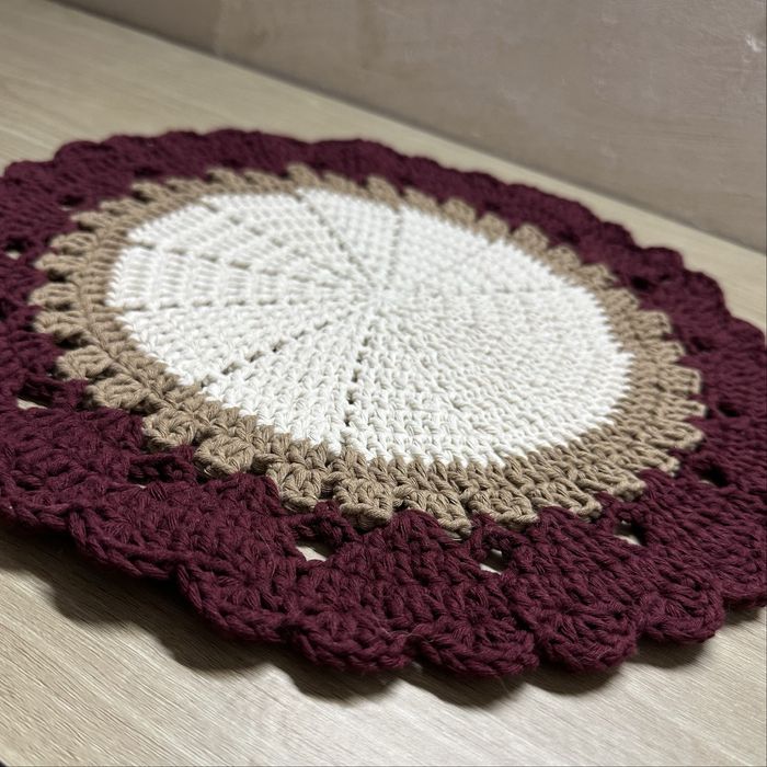 Sousplat de Crochet Modelo Coração