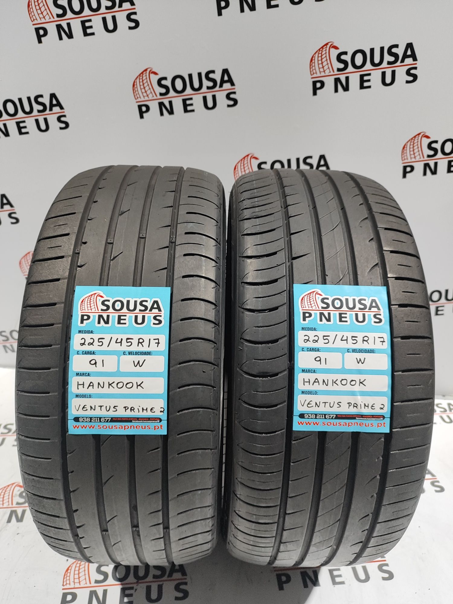 2 pneus semi novos 225-45R17 Hankook - Oferta dos portes morada