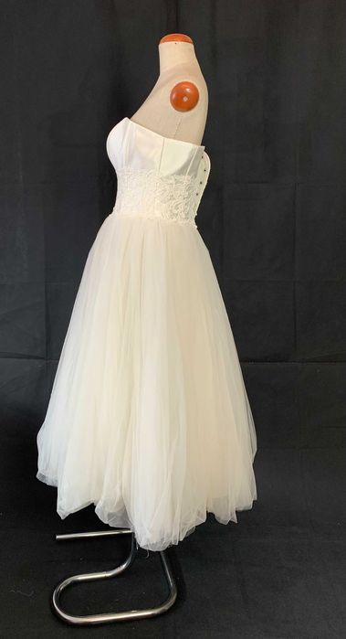 Nowa Krótka Suknia Ślubna S M 36 38 Wygodna midi księżniczka cywilny