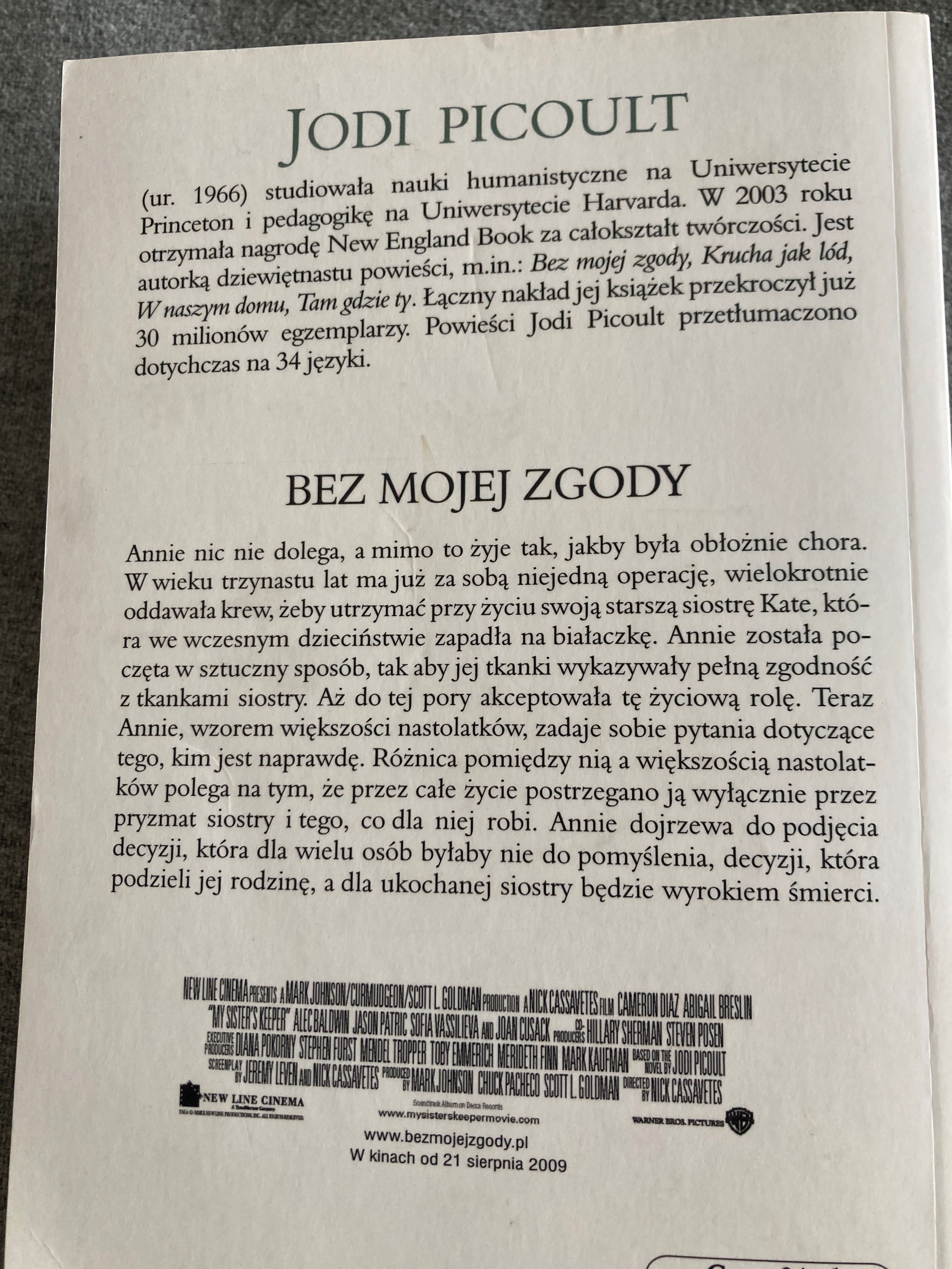 Jodie Picoult Bez mojej zgody