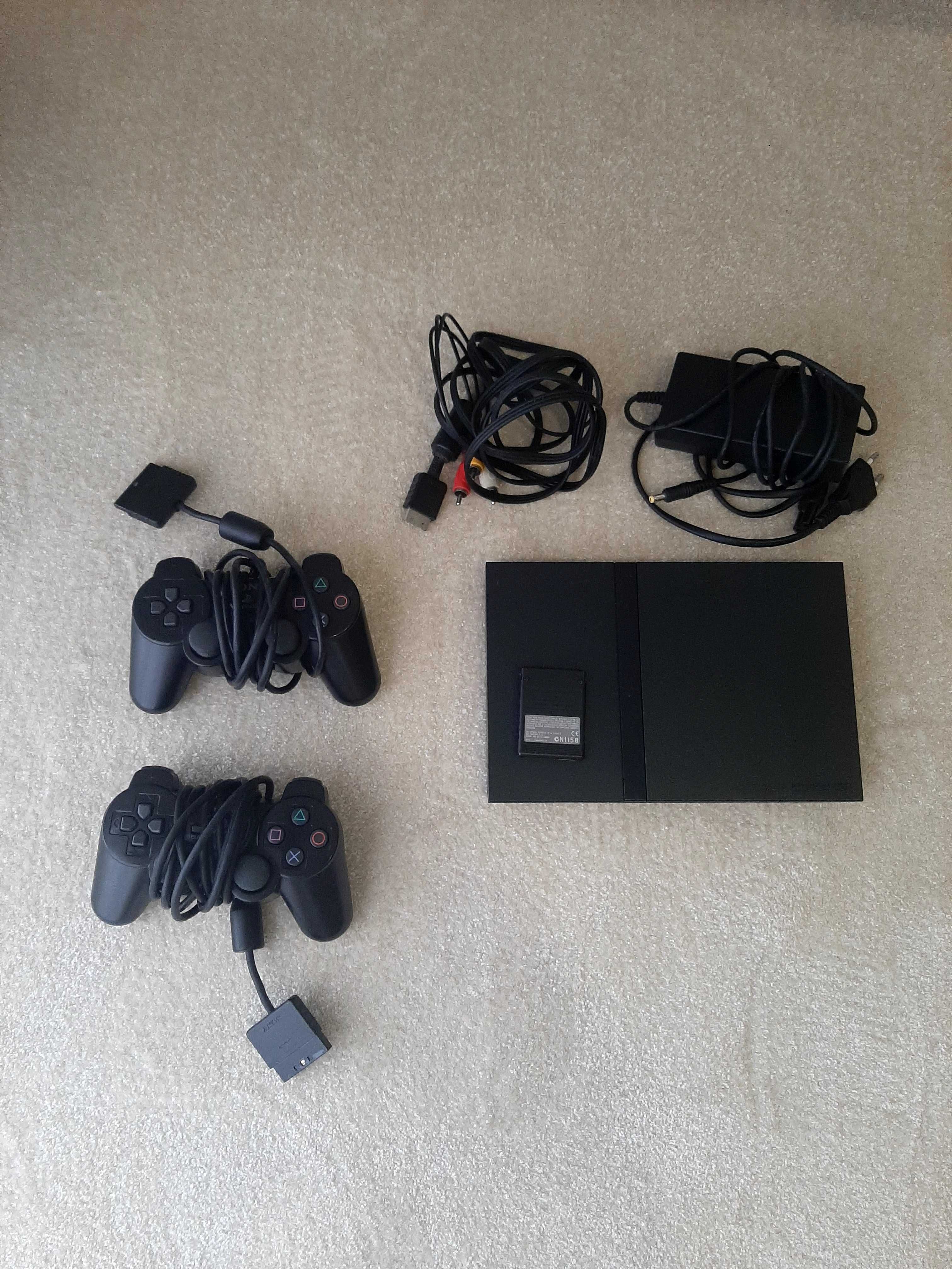 Playstation 2 slim (CD Bot) + 2 comandos originais + 1 jogo original