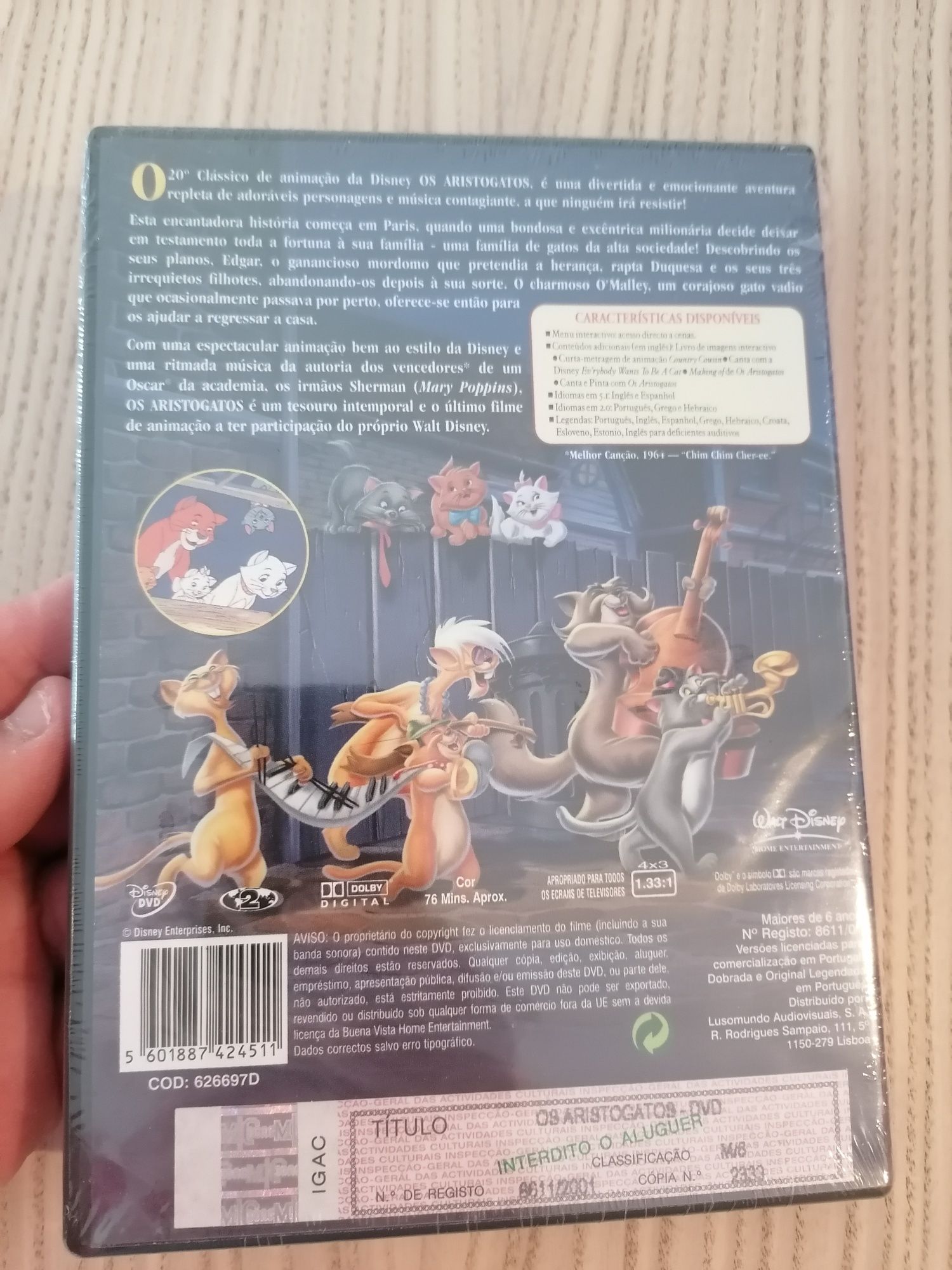 DVD Disney Os Aristogatos Novo e Embalado