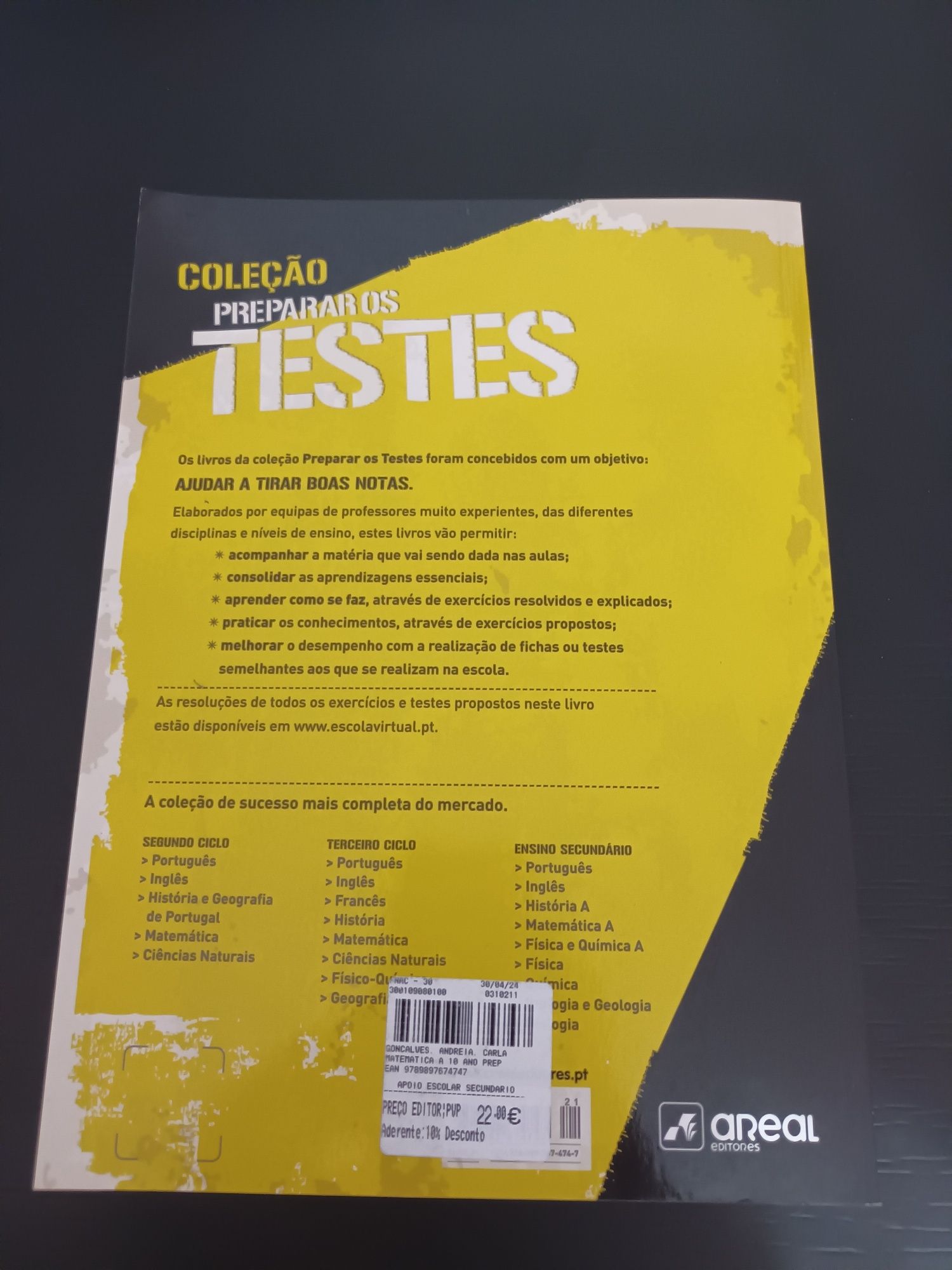 Livro de preparação de testes Matemática A