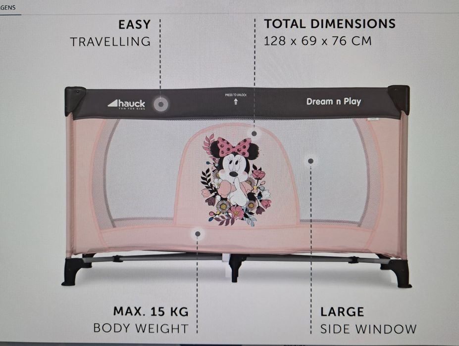 Berço de viagem para bebés.