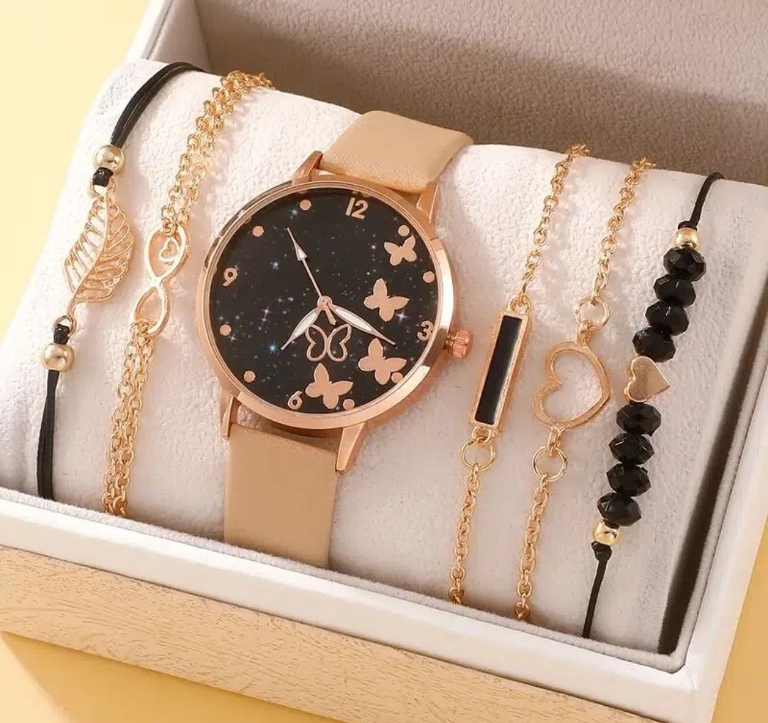 Nowy zestaw prezentowy zegarek damski i komplet bransoletek