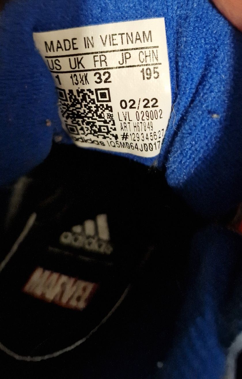 Buty Adidas Marvel Spider-Man na stopę 19.5 cm