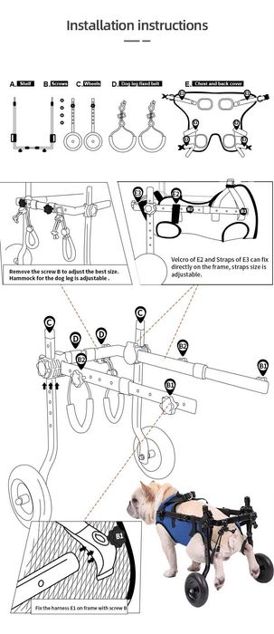 Wózek inwalidzki - rehabilitacyjny dla psa. Rozmiar " M "  Nowy