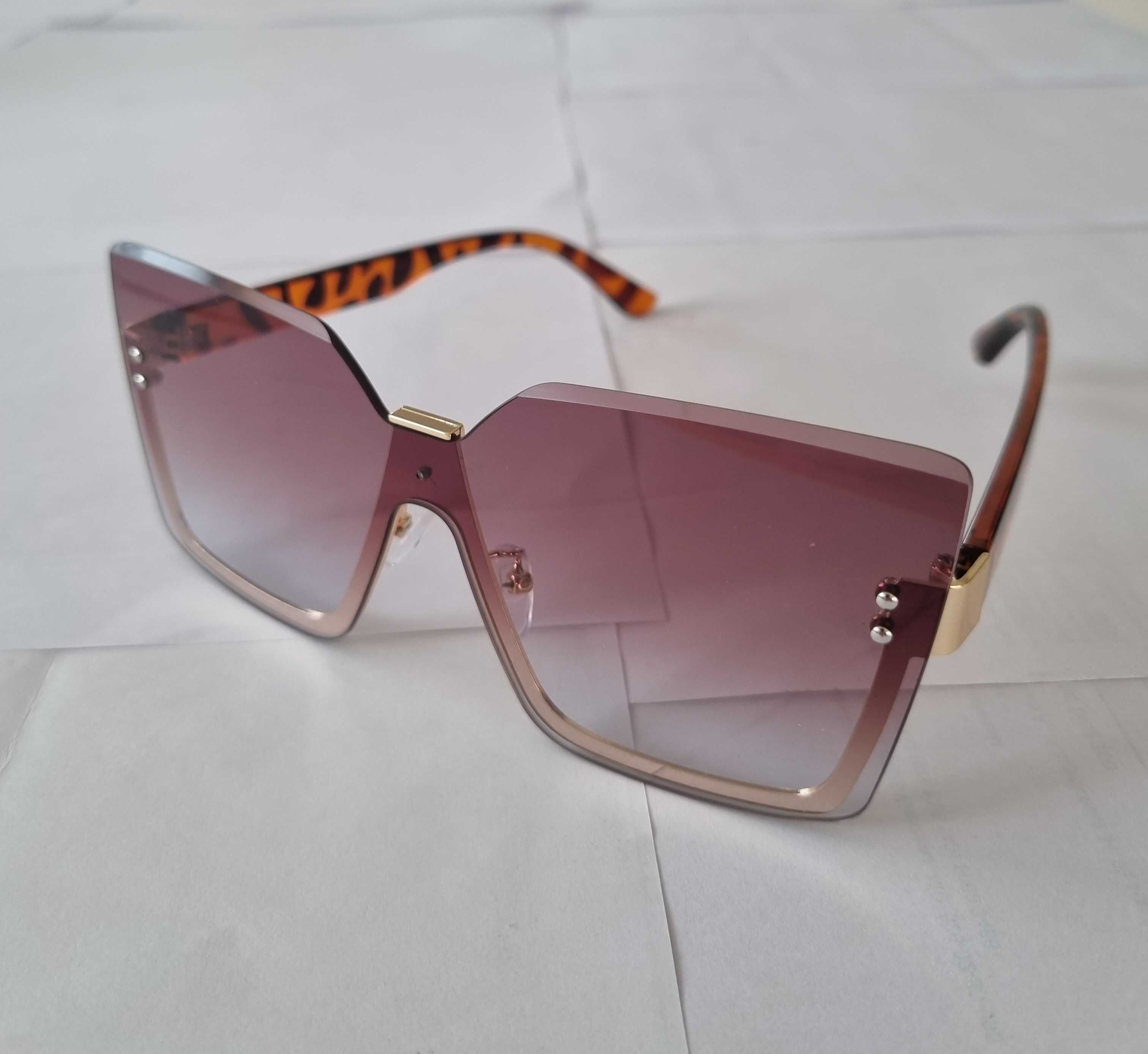 Okulary przeciwsłoneczne Streetwear Duża Ramka w Panterkę