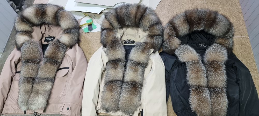 Бомбер с натуральным мехом блюфрост, парка с песцом