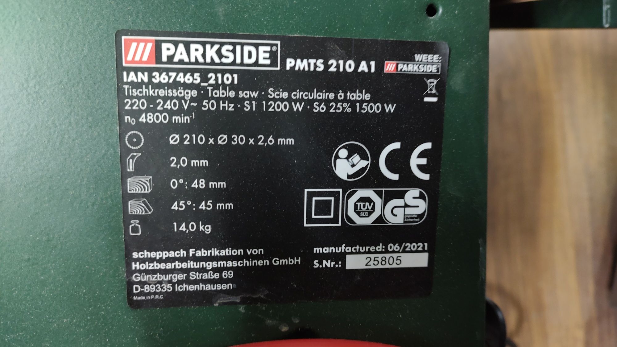 Pilarka stołowa Parkside PTMS210 A1