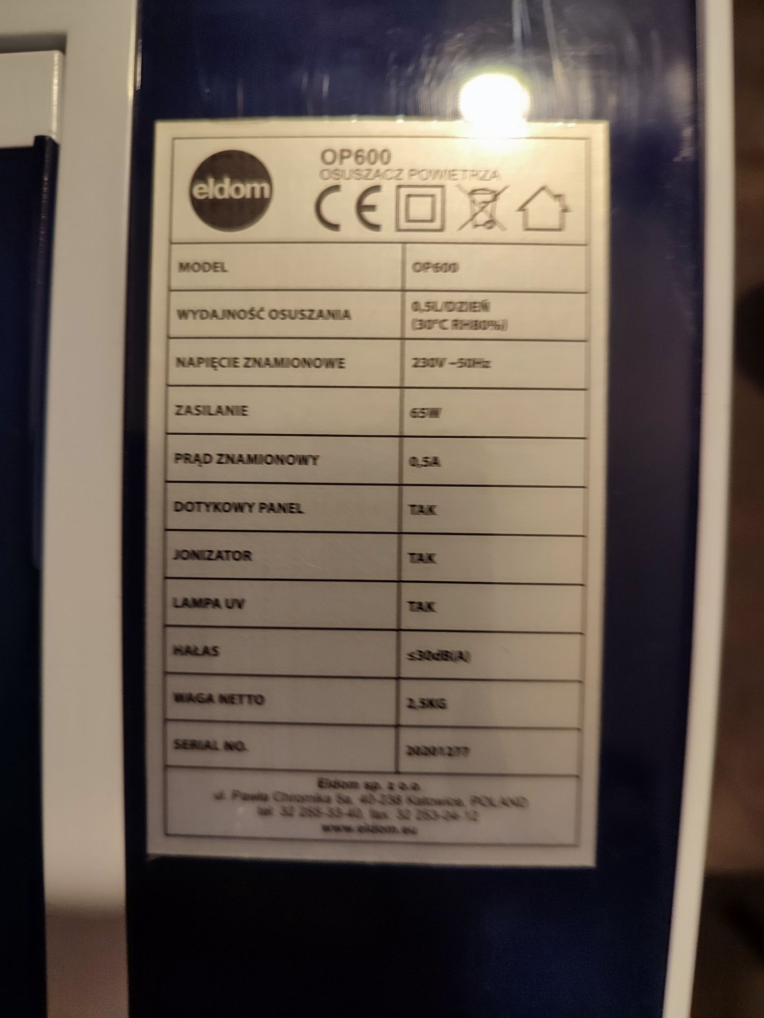 Osuszacz Columbia Vac model opc500