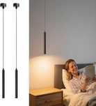 Zestaw 2 lamp wiszących LED czarne cylindry 30 cm 3W 3000K