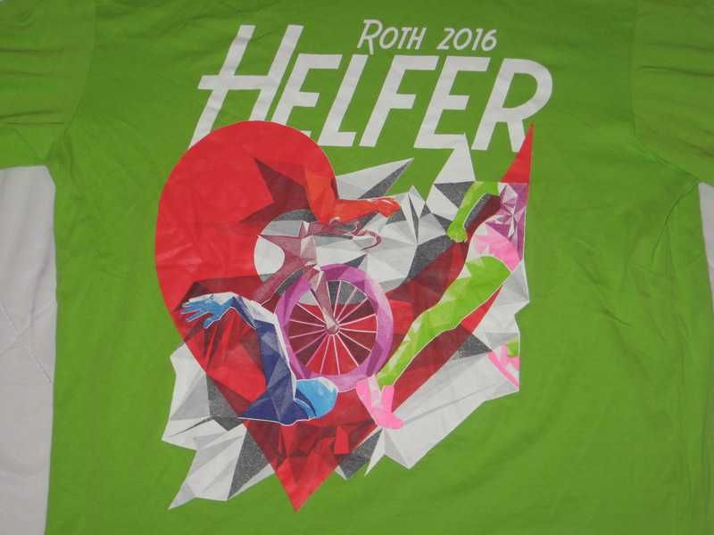 T-shirt koszulka krótki rękaw triatlon Helfer L zielony odblask