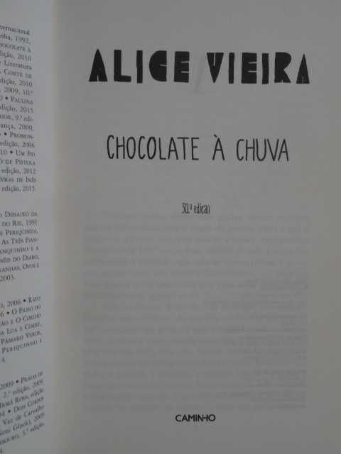 Chocolate à Chuva de Alice Vieira