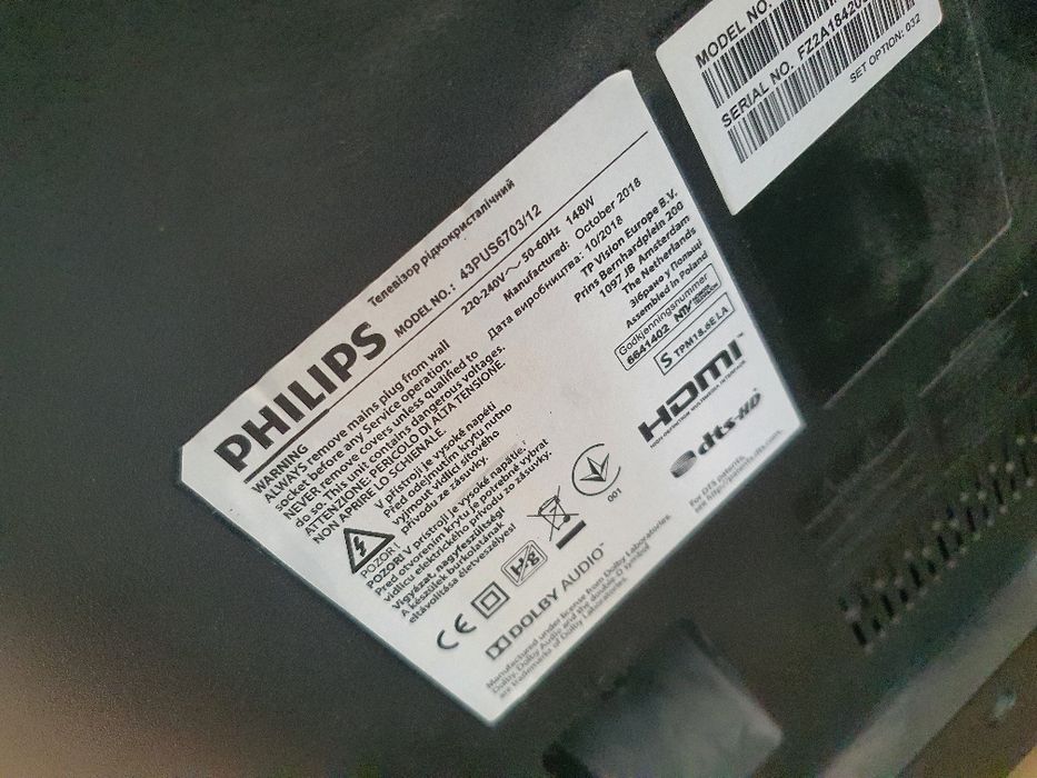 Telewizor Phipips 43 całe Ambilight 43PUS6703/12