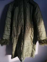 Płaszcz damski zimowy, rozmiar 42 zielony
