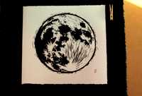 Linoryt, grafika artystyczna – Księżyc