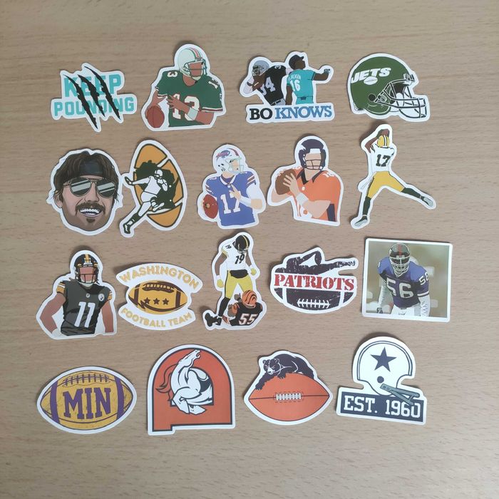 50 Autocolantes Stickers Futebol Americano
