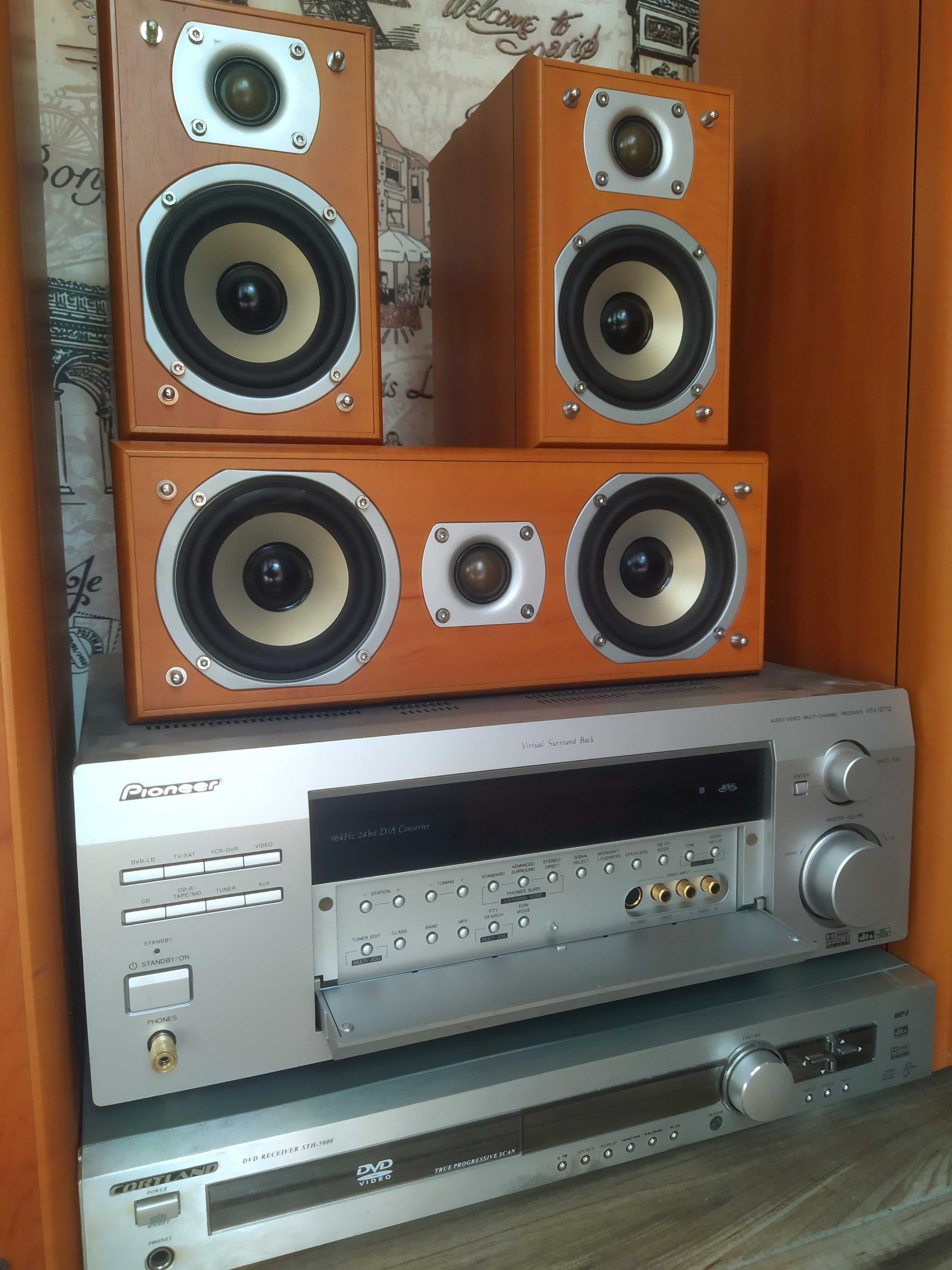 Колонки Cortland 2x100Вт. Підсилювач Pioneer Onkyo Домашній Кінотеатр