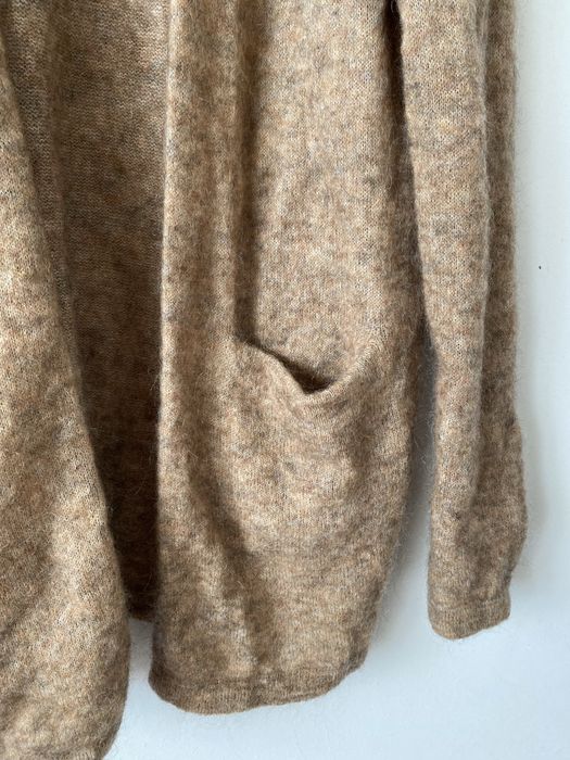 H&M camelowy kardigan puszystu sweter moher wełna