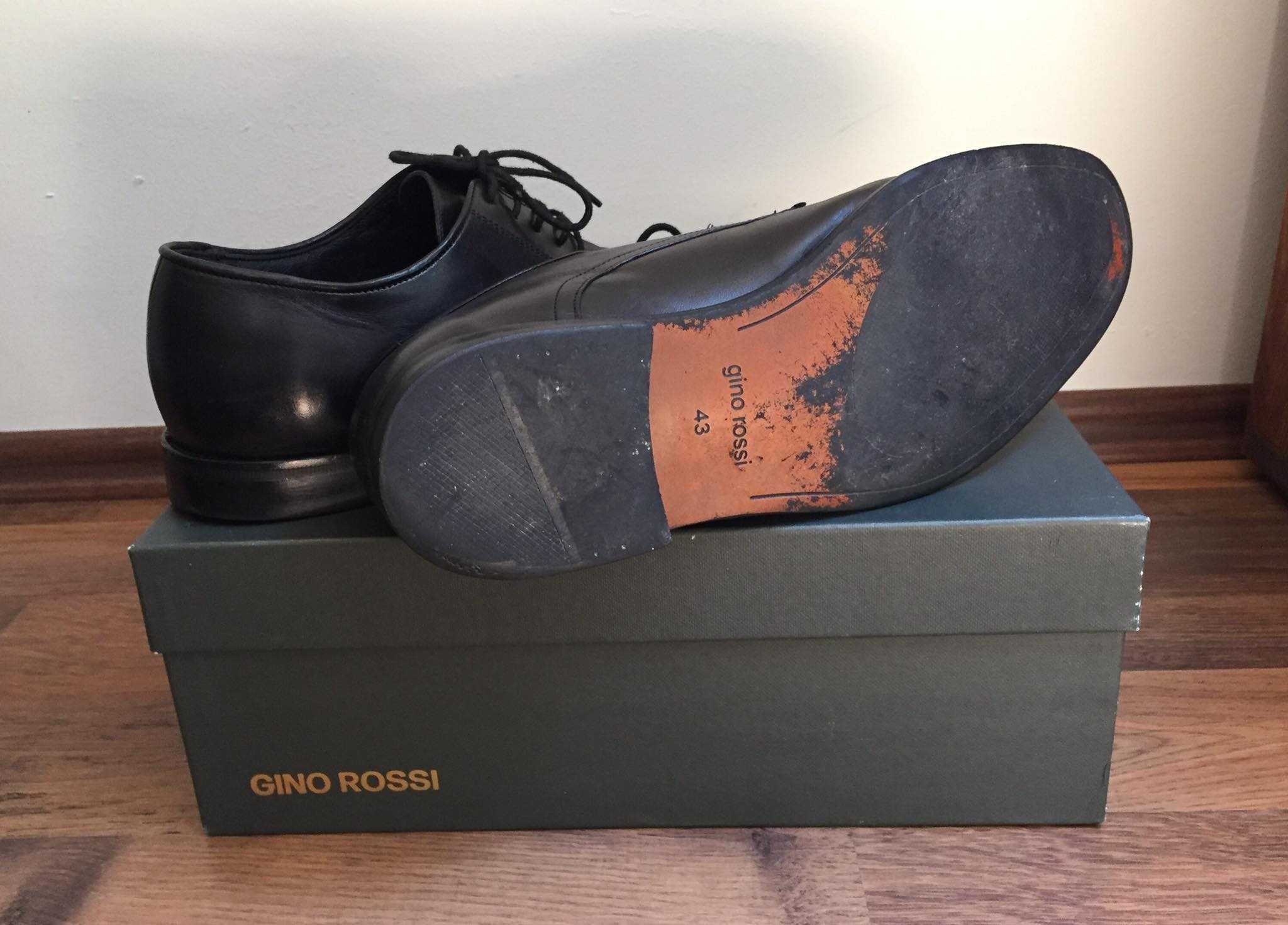 Gino Rossi eleganckie czarne buty męskie roz.43