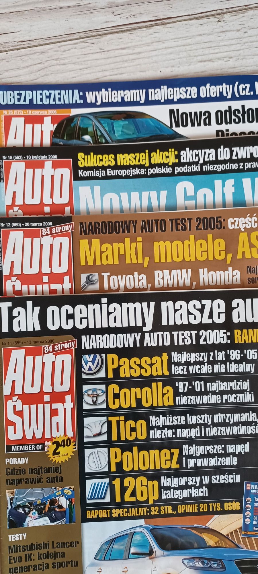 Gazeta Auto Świat roczniki 2003,2005,2006,2008,2009,2010