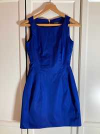 niebieska sukienka chabrowa elegancka