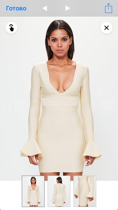 Шикарное бандажное платье Missguided XS Peace and Love пепельно розово