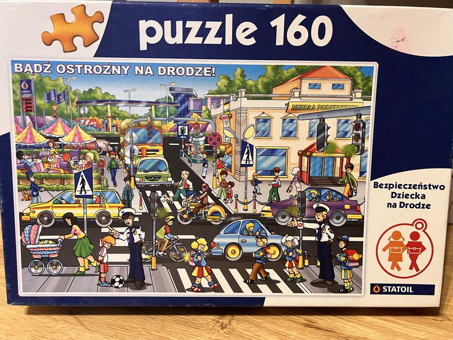 Puzzle bądź ostrożny na drodze.