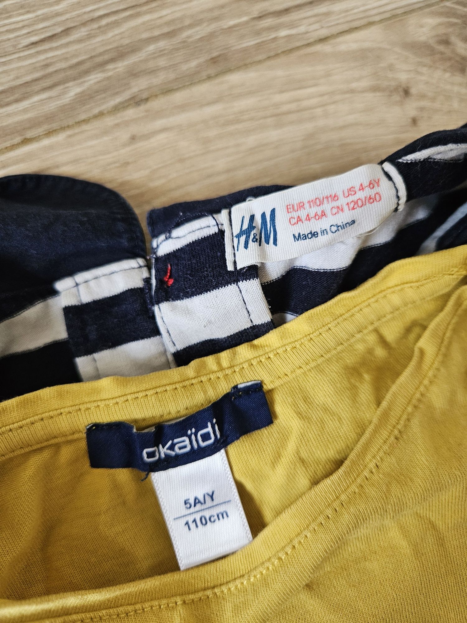 Zestaw 2szt dwupak bluzka z długim rękawem h&m okaidi z aplikacjami