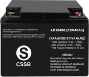 Akumulator żelowy 12V 40Ah AGM BEZOBSŁUGOWY DUŻA MOC