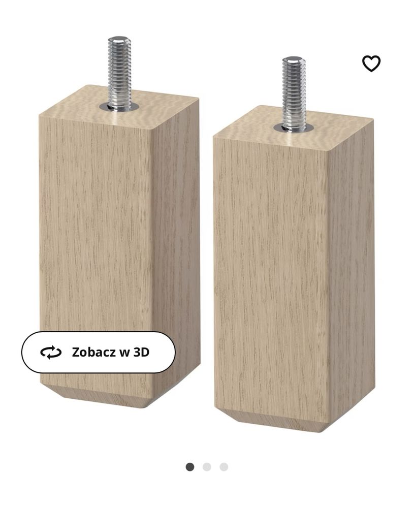 Nóżki meblowe - dębowe - IKEA -nowe