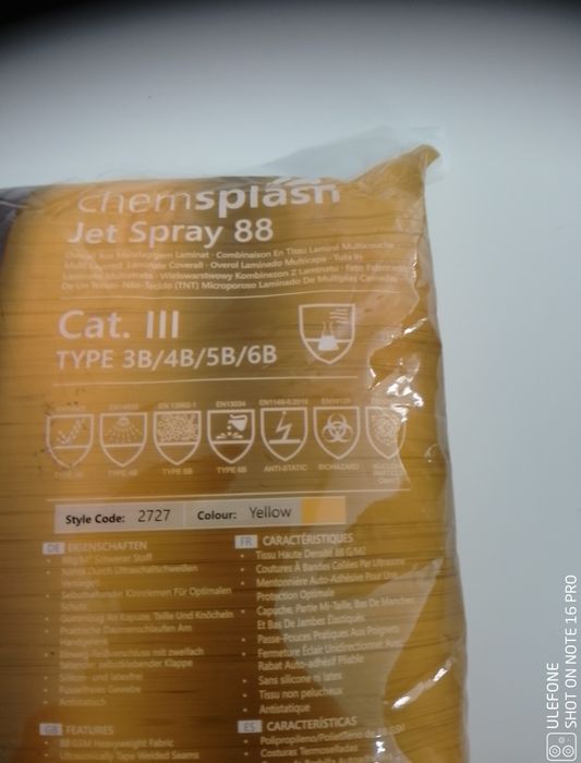 Kombinezon ochronny Chemsplash Jet Spray 88 typ 3B/4B 5B/6B