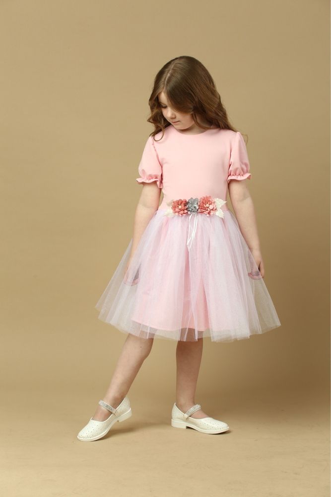 Дитяче нарядне ошатне плаття з фатином розмір 110-134.