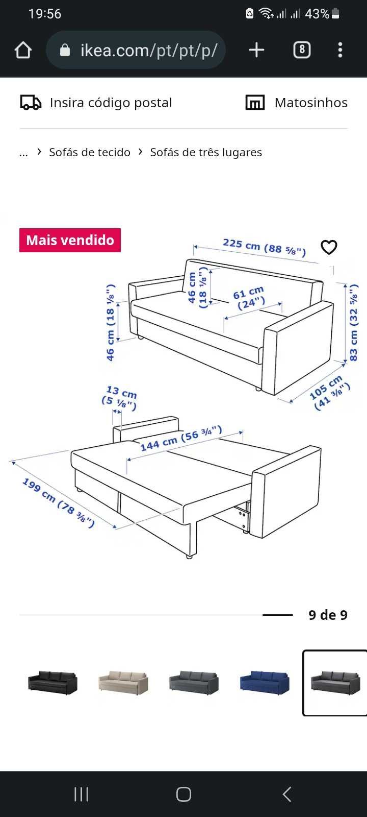 Sofa cama Ikea FRIHETEN muio bem estimado