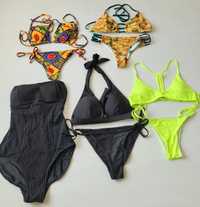 Pięć kostiumów kąpielowych XXS/XS i S r.32 34 kolorowe bikini