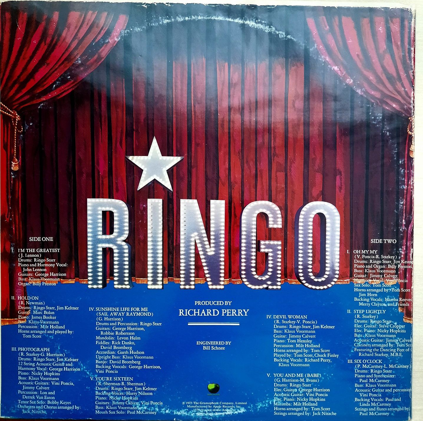 Продам оригинальный альбом- Ringo-1973 ,USA