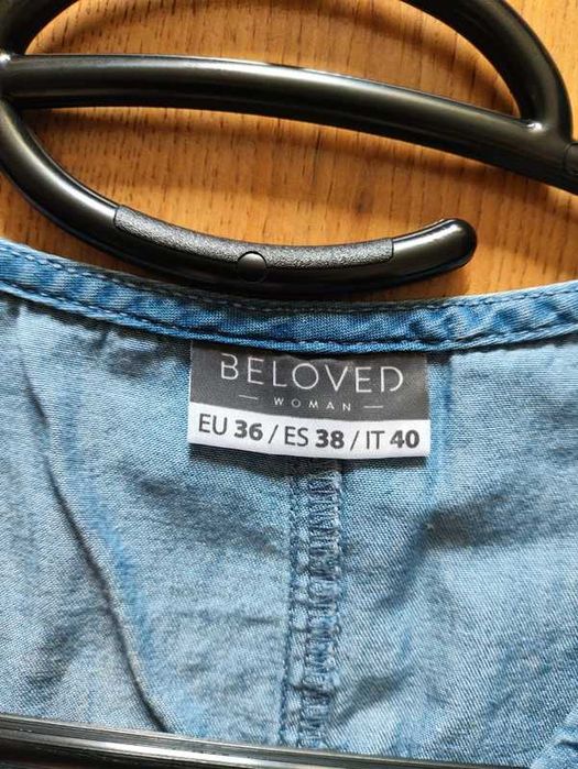 Sukienka koloru dżinsowego rozkloszowana rozmiar S