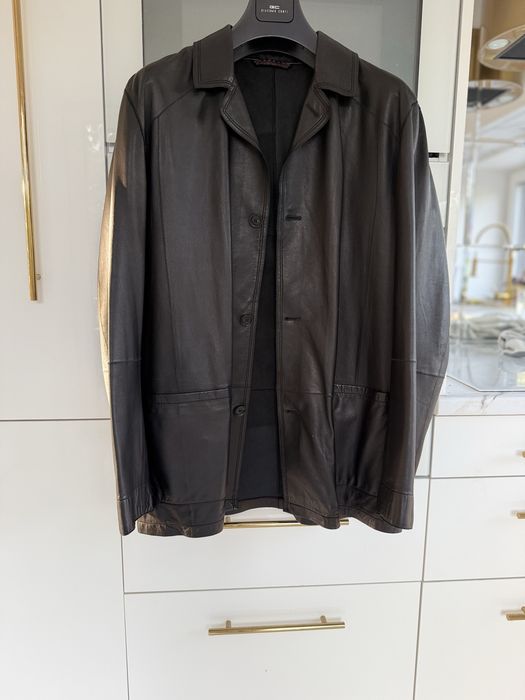 Kurtka marynarka ze skóry cielęcej czarna Hugo Boss XL XXL