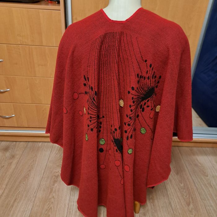 Пончо накидка кардиган двусторонняя новая Франция