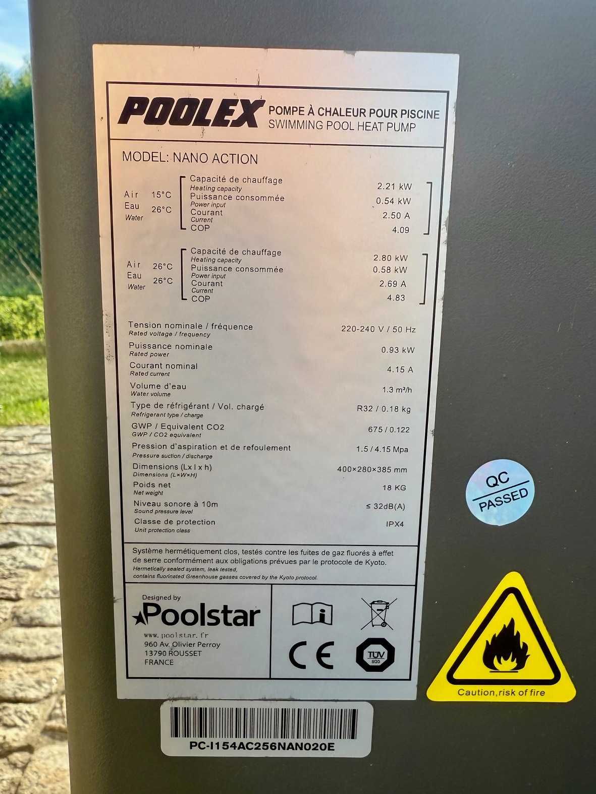 POOLEX NANO ACTION Basenowa Pompa Ciepła do BASENU
