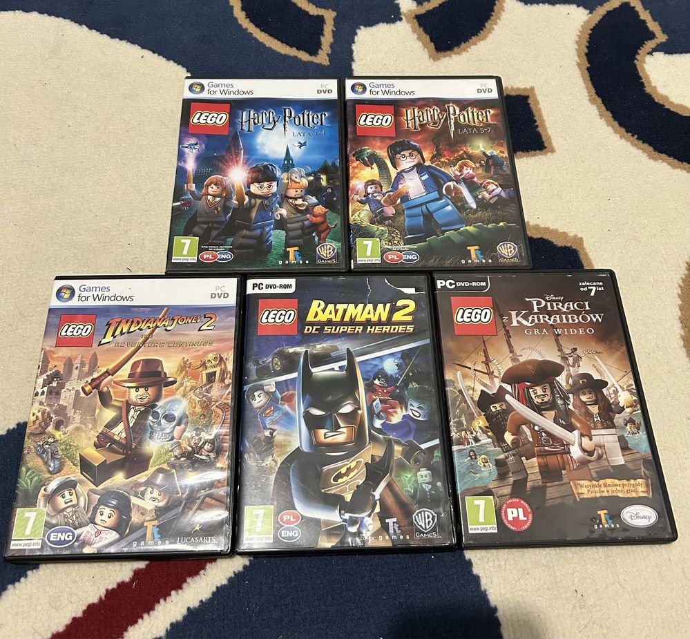 Zestaw gier LEGO:IndianaJones2,Batman2,PiracizKaraibów,HarryPotter 1i2