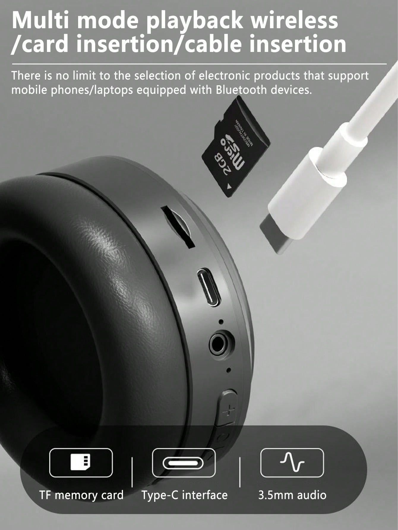 Bluetooth навушники, aux, sd card