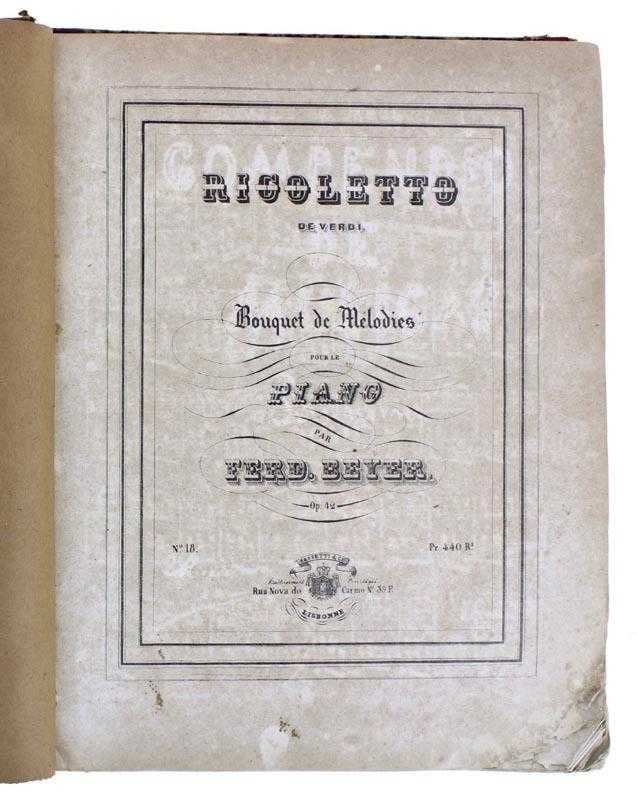 De 1889: Compêndio com pautas de música para piano