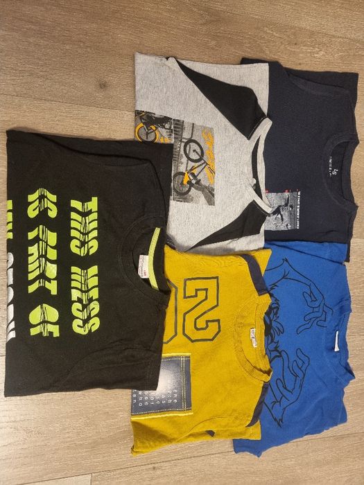 5 bluzeczek chłopięcych na długi rękaw w rozmiarze 134