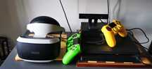Playstation 4 + 2 comandos + óculos VR + 10 jogos
